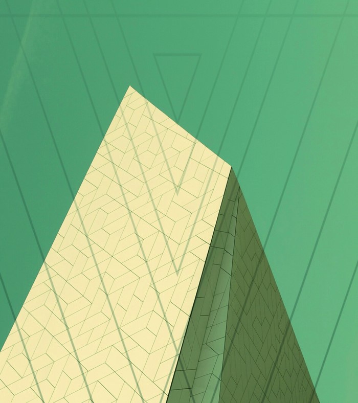 Abstract geometric pattern with green background
