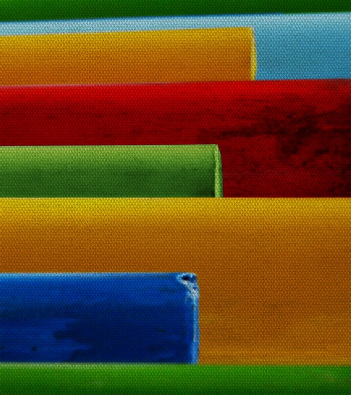 Abstract colorful stacked objects with textured surface