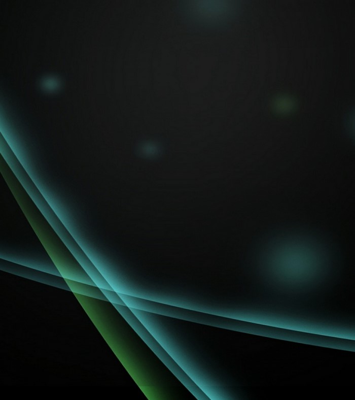 Abstract green and blue light lines on dark background