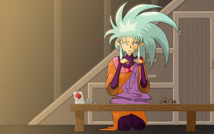 Ryoko Hakubi from Tenchi Muyo sewing