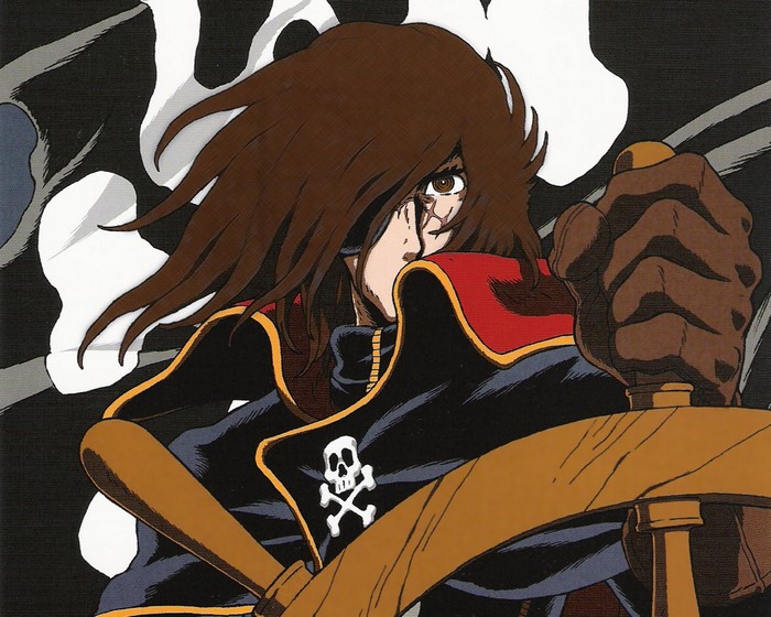 Captain Harlock at the helm of his ship