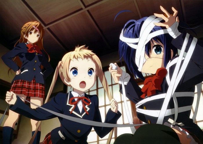 Rikka Takanashi, Sanae Dekomori, and Shinka Nibutani from Chuunibyou demo Koi ga Shitai