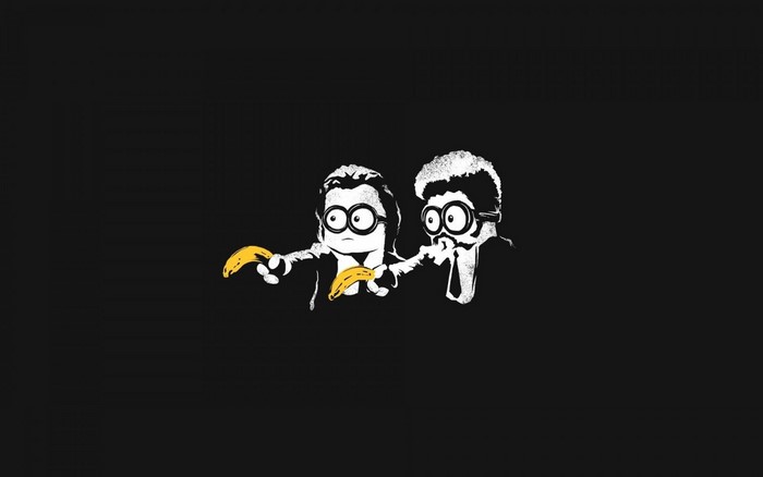 Pulp Fiction parody with Minions holding bananas