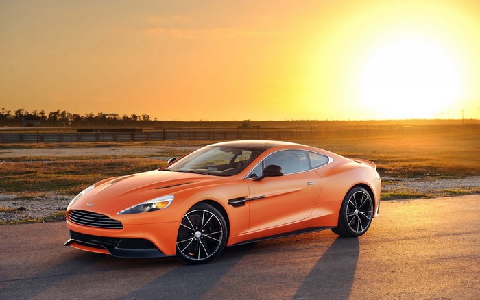 Aston Martin DBS Sports Car at Sunset