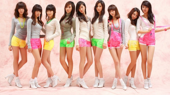 Group of young Asian women in colorful shorts