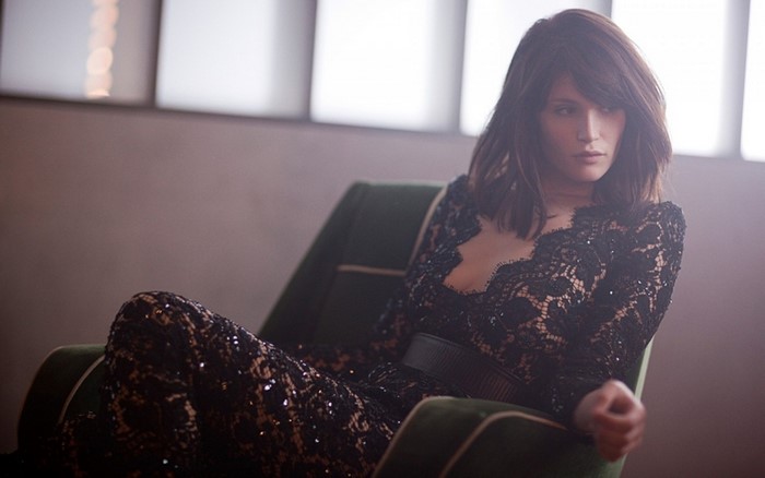 Gemma Arterton in a black lace dress