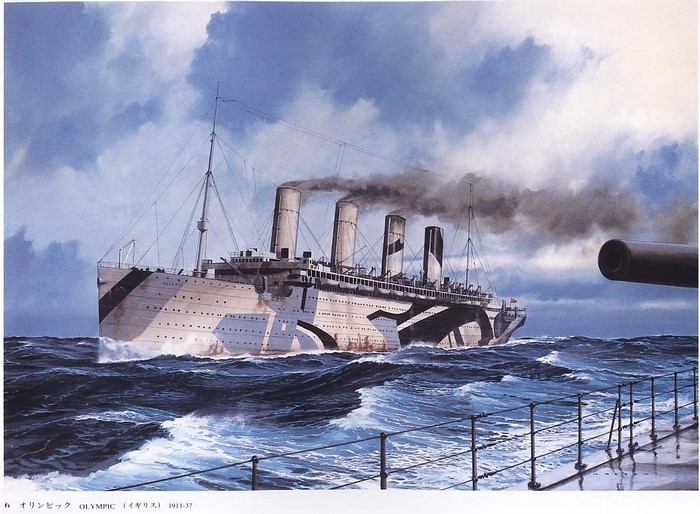 RMS Olympic in Dazzle Camouflage