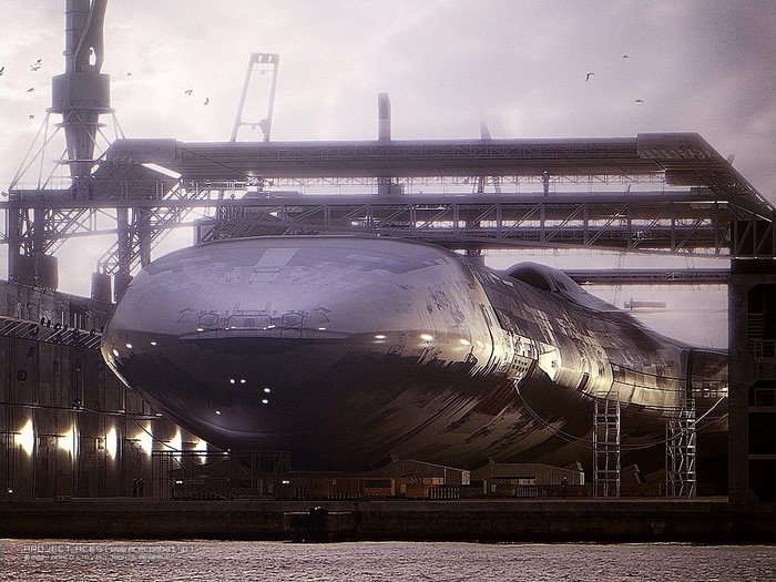 Ace Combat 5: The Unsung War submarine in shipyard