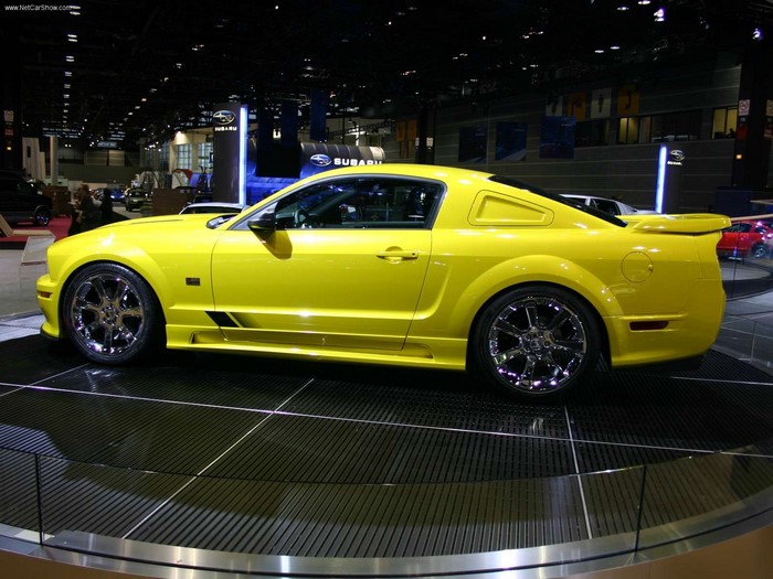 Yellow Ford Shelby Mustang at Auto Show