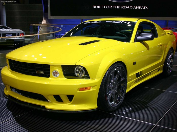 Yellow Saleen Ford Mustang at Auto Show