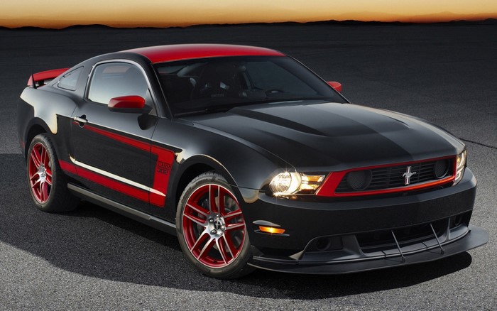 Ford Mustang Boss 302 Black and Red Muscle Car