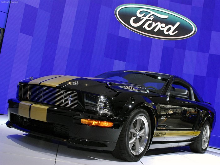 Black Ford Shelby GT-H Mustang with Gold Stripes