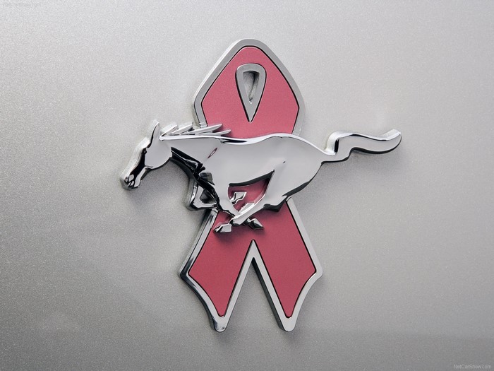 Ford Mustang logo with pink ribbon