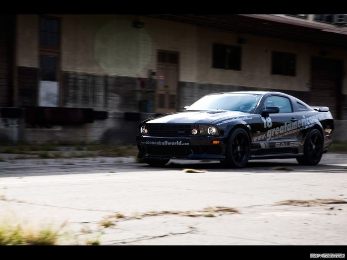 Black Saleen Ford Mustang with "greatameric...