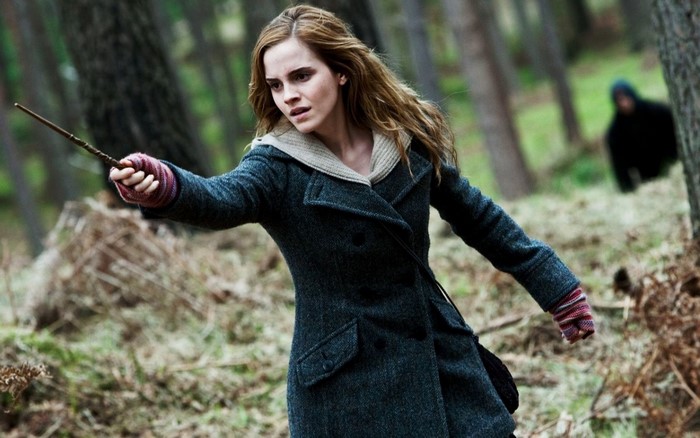 Emma Watson as Hermione Granger in Harry Potter Forest Scene