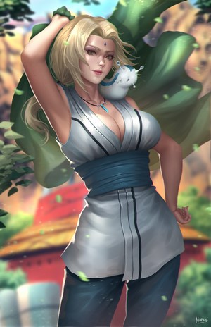 Tsunade from Naruto with Katsuyu