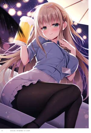 Anime girl with beer by Yatanukikey