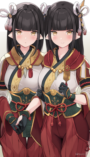 Hinoa and Minoto from Monster Hunter Rise
