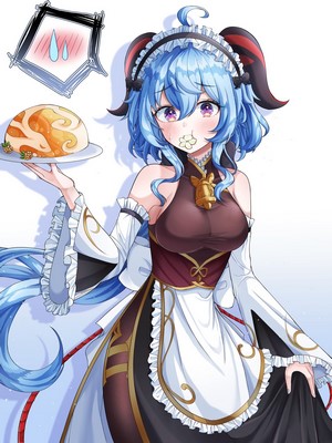 Ganyu from Genshin Impact in Maid Outfit