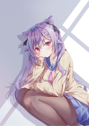 Keqing from Genshin Impact in School Uniform