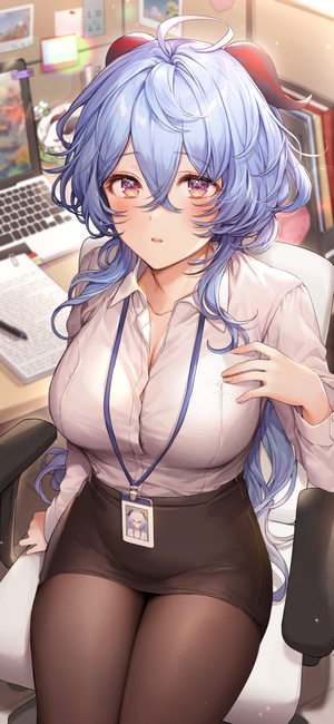 Ganyu from Genshin Impact in Office Attire
