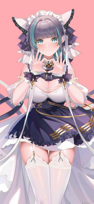 Cheshire from Azur Lane in maid outfit