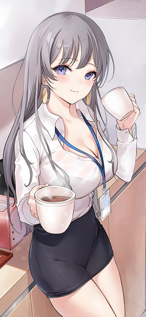 Yumaomi Office Girl with Grey Hair