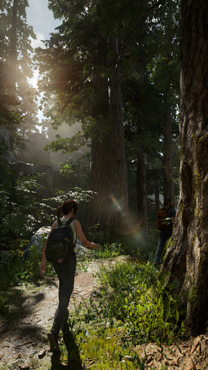 Ellie and companion in The Last of Us Part II