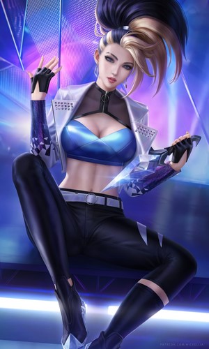 Akali from League of Legends in Futuristic Outfit