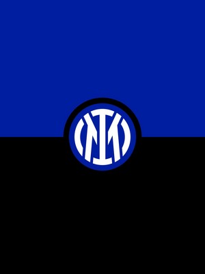 Inter Milan logo on blue and black background