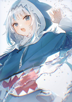 Gawr Gura in Oceanic Blue Outfit