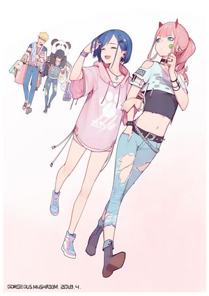 Ichigo and Zero Two from Darling in the FranXX