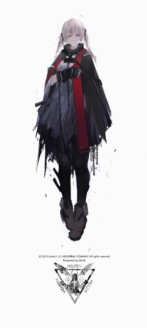 Anime Girl with Chains and Black Cape