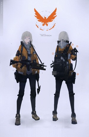 Anime girl from Tom Clancy's The Division with assault rifle