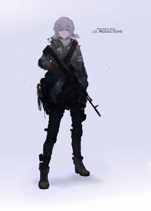 Anime girl with assault rifle from Tom Clancy's The Division 2