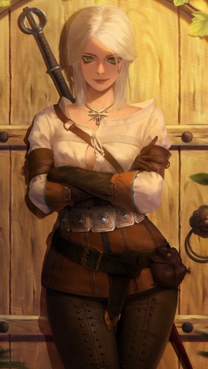 Ciri from The Witcher with a sword