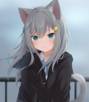 Amashiro Natsuki Cat Girl with Aqua Eyes