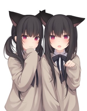 Amashiro Natsuki Anime Cat Ears Girls