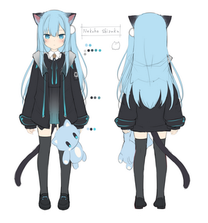 Nekoha Shizuku Blue-Haired Anime Girl