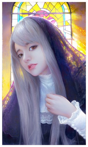 Artwork of a fantasy girl with long hair