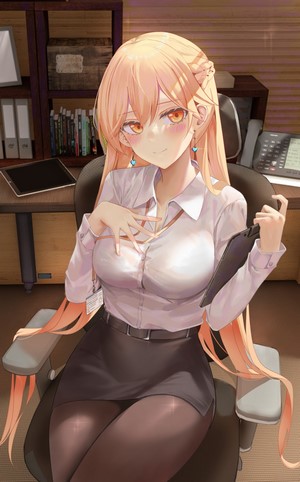 Anime girl in office attire