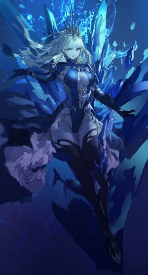 Anime girl with ice crystals