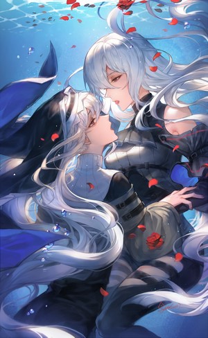 Specter and Skadi from Arknights underwater