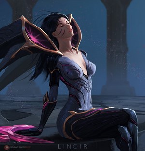 Katarina from League of Legends sitting