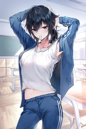 Bara Anime Girl in Casual Athletic Wear
