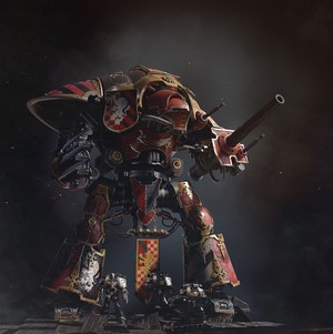 Warhammer Imperial Knight with smaller figures