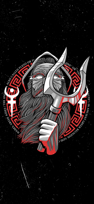 Hades, God of the Underworld, holding a trident