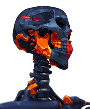 Cyberpunk Skeleton Anatomy Artwork