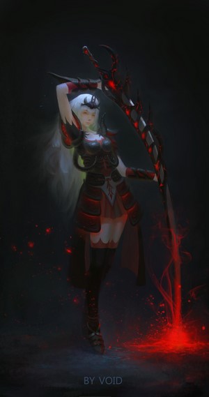 Anime girl with a demonic sword