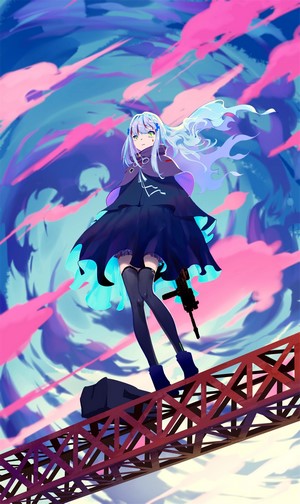 HK416 from Girls Frontline on a bridge